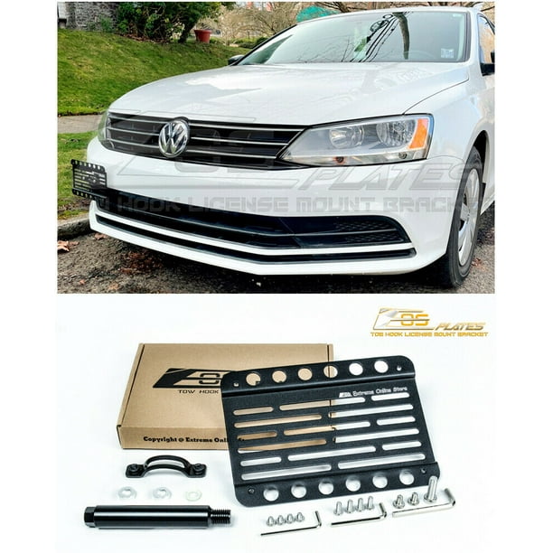 2 Brand New "VOLKSWAGEN" VW BLACK Metal License Plate Frame Front&Rear